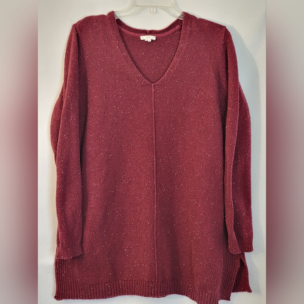 J. Jill V-Neck Long Sleeve Cotton Tunic Sweater Size M/L(?)